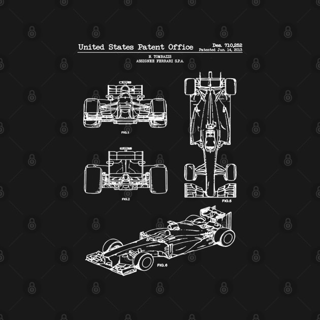 Ferrari Indy Race Car 2013 Patent White by Luve