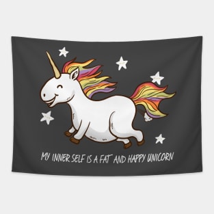 The fat and happy Unicorn Tapestry