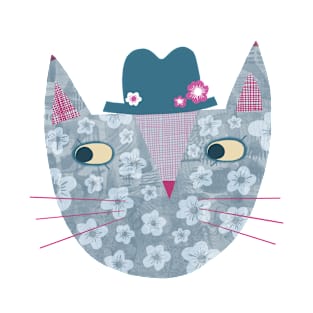 Flowery Cat in a Flowery Hat T-Shirt