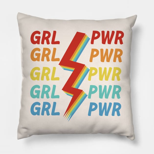 Girl Power Rainbow Pillow by Vintage Dream