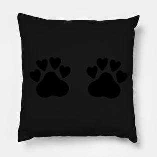 Cat's hand drawn paws in black and white Pillow