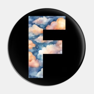 A pattern of cloud shapes filling the letter F Pin