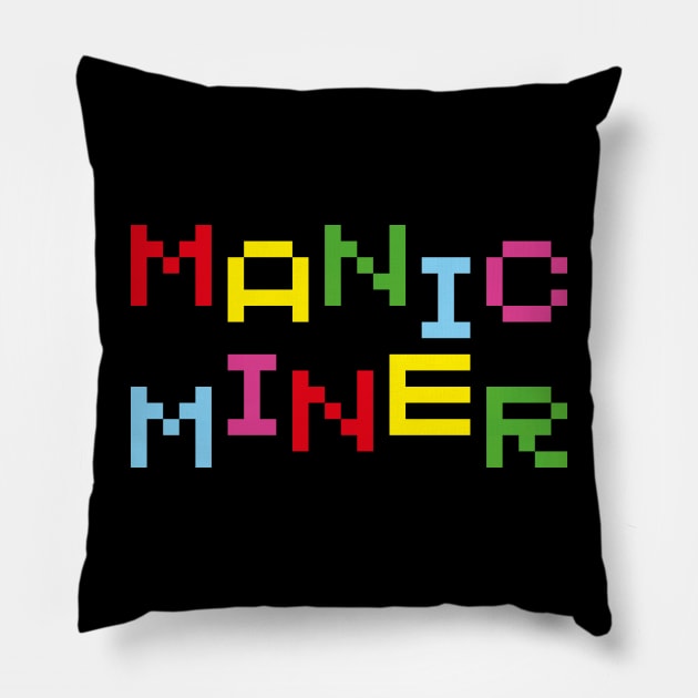 ZX Spectrum – Manic Miner (loading screen) Pillow by GraphicGibbon