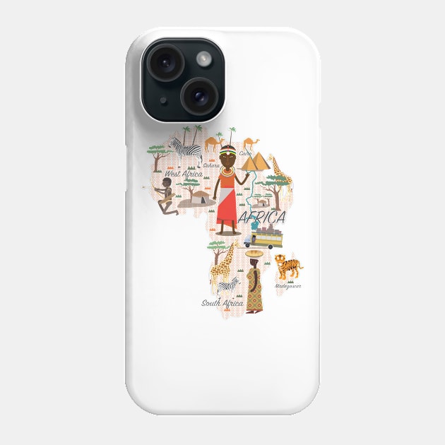 Africa Art Tribal Safari Design Phone Case by SpaceManSpaceLand