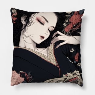 Geisha and Dragon 7903 Pillow