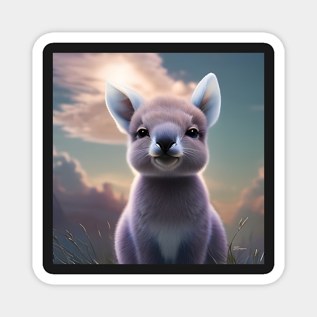 Cute Kangaroo girl Magnet by J7Simpson