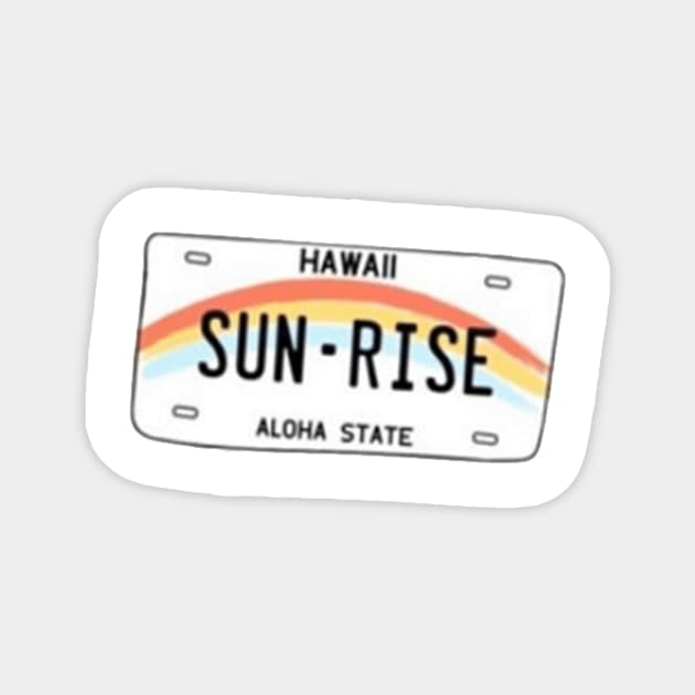 Hawaii Rainbow License Plate Design Magnet by Lauren Cude