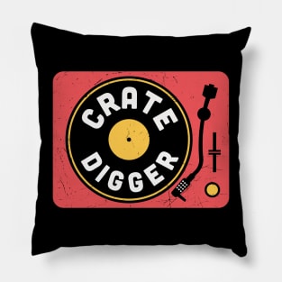 Vintage Crate Digger Turntable // Vinyl Record Collector // Vinyl Junkie Music Lover Pillow