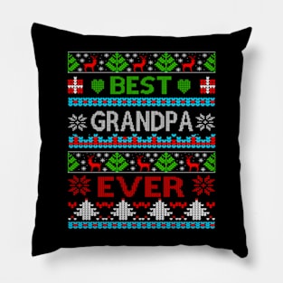 Funny Xmas Holiday Best Grandpa Ever Ugly Christmas Sweater Granpa Lover Xmas Gift Pillow
