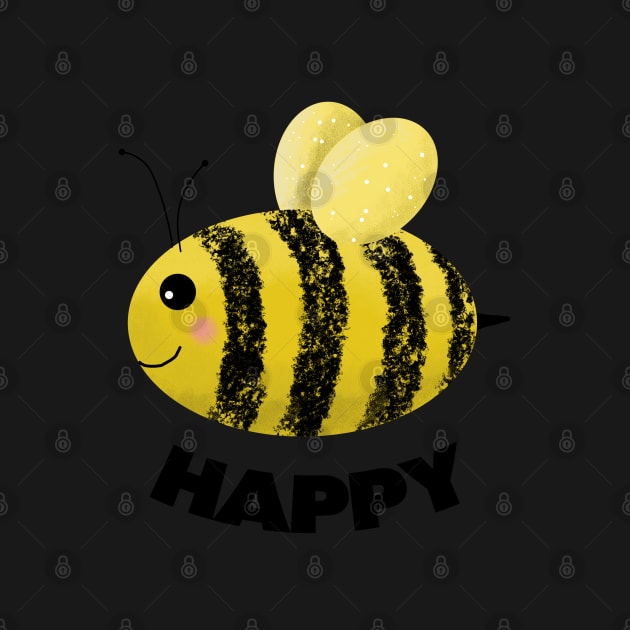 'Bee Happy' - Happy Bee by VicEllisArt