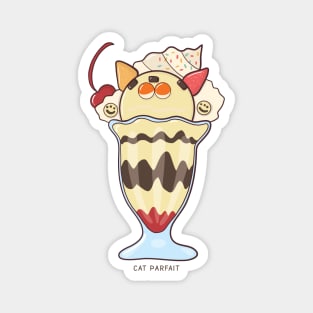 Cute cat parfait ice cream illustration drawing Magnet