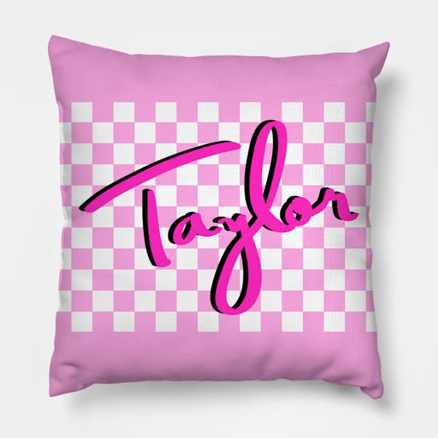 Taylor Checkerboard (Lover) Pillow by LetsOverThinkIt