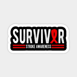 Funny Red Ribbon Brain Attack Awareness Stroke Survivor Magnet