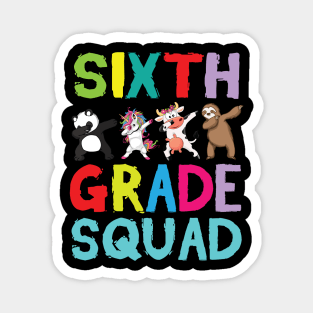 Animals Students Dabbing Back To School Sixth Grade Squad Magnet