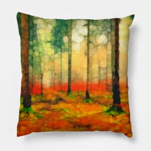 Light in the autumn woods Pillow