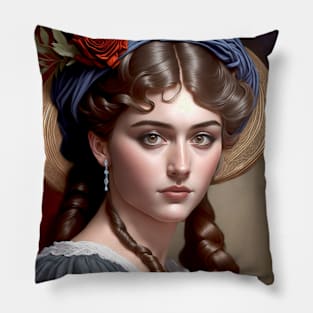 Girl with Diamond Earrings Pillow