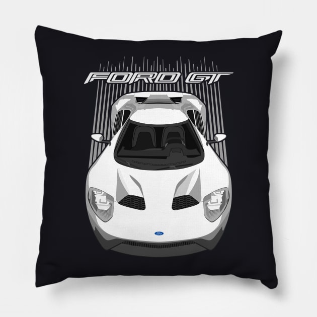 Ford GT-white Pillow by V8social