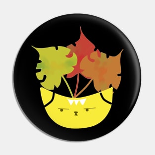 Yellow Cat Leaves Pin