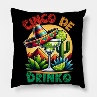 Cinco de drinko margarita 2024 Pillow