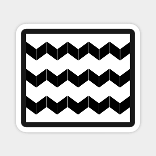 Abstract geometric pattern - zigzag - black and white. Magnet