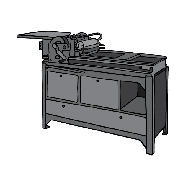Vandercook Printing Press Illustration by murialbezanson