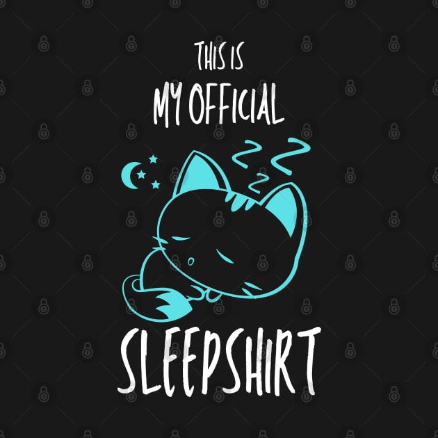 This is my official sleepshirt, Sleeping cartoon cat by Artisan