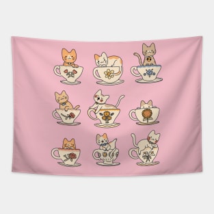 Cats and Tea Tapestry