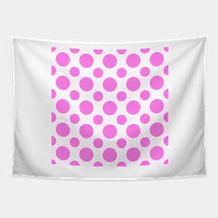 Pink and white polka dots Tapestry