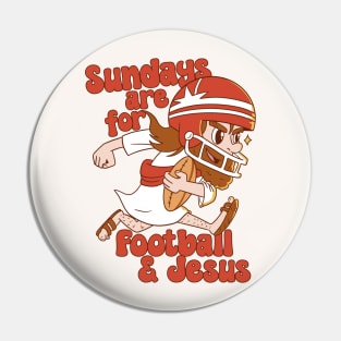 Sundays Are For Football & Jesus // Funny Church Sunday Football Jesus Pin