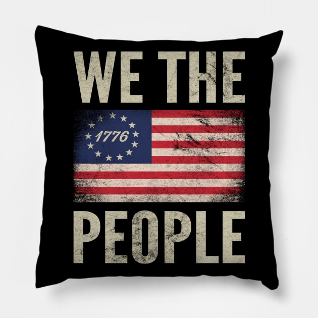 We The People Patriotic American Flag Gift 1776 Betsy Ross Pillow by VDK Merch