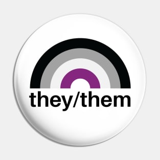 They/Them Pronouns Asexual Rainbow Pin