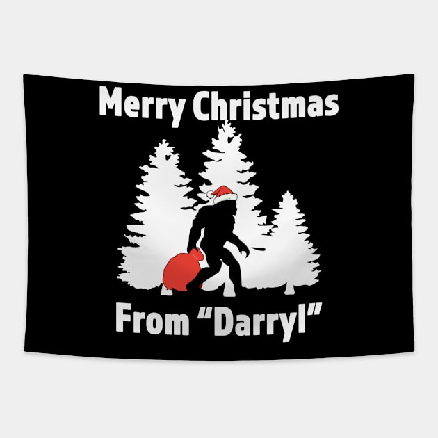 Merry Chiristmas From Daryl - Great Christmas Gift for the Believer - White Lettering & Multi Color Logo design2 Tapestry by RKP'sTees