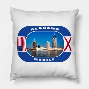 Alabama, Mobile City, USA Pillow