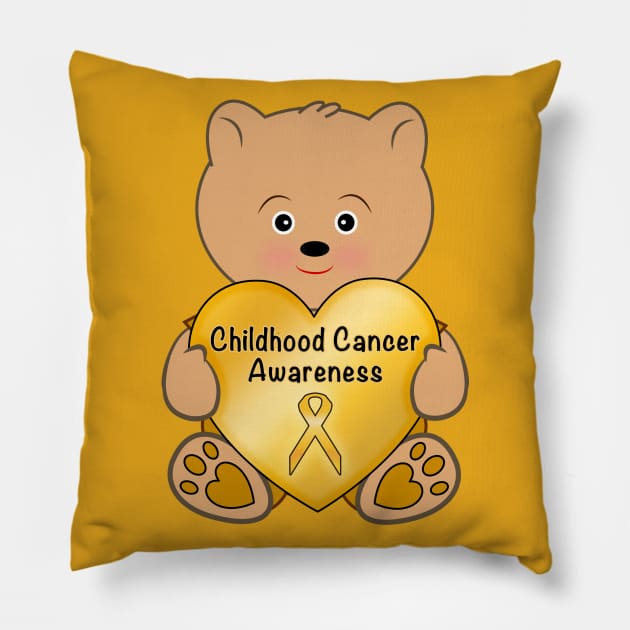 Childhood Cancer Teddy of Hope Pillow by PenguinCornerStore