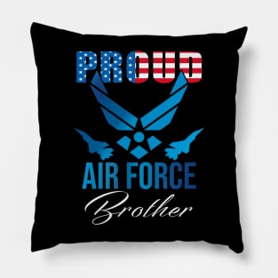 Proud Air Force Brother American Flag Pillow