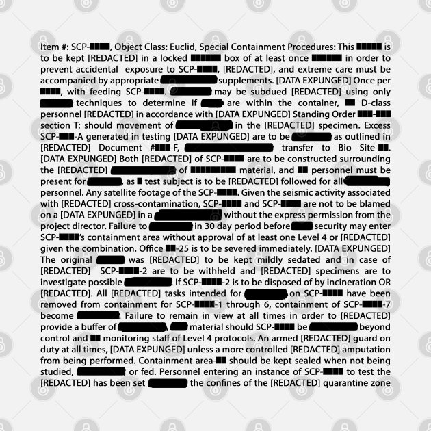 SCP Redacted Document v2 by Toad King Studios