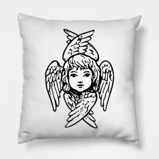 Vintage Hand-drawn Seraph Pillow