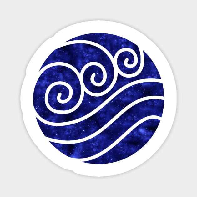 Avatar: The Last Airbender - Water Symbol (Galaxy Design) Magnet by Kamurata