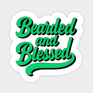 Bearded and Blessed Typography Father's Day Design Magnet