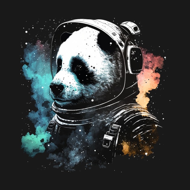 space panda by a cat cooking