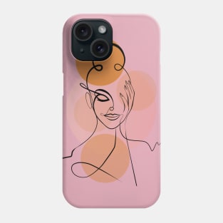 Minimalist Woman One Line Art Drawing Phone Case