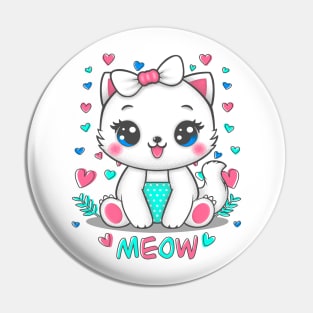 Little White Cat Pin