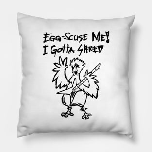 Heavy Metal Band Guitarist Chicken Guitar Playing Chick Gift Pillow