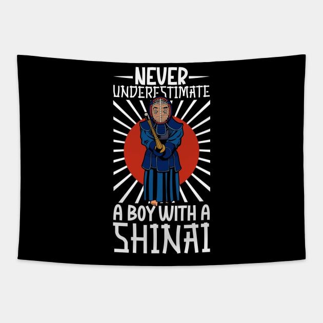 Never underestimate a boy with shinai - Kendo Tapestry by Modern Medieval Design