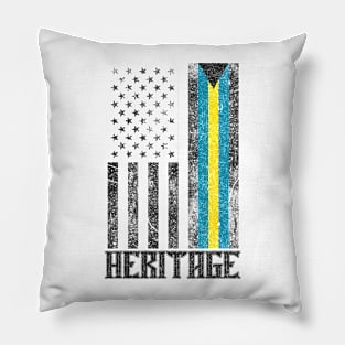 Bahamas Hispanic Heritage destressed flag Pillow