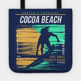 Retro Surfing Cocoa Beach, Florida // Vintage Surfer Beach // Surfer's Paradise Tote