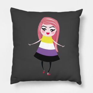 Nonbinary pride flag Pillow