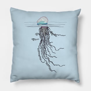 Portuguese Man O War-blue Pillow