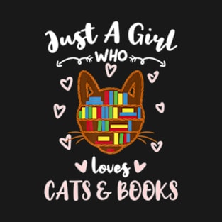 Just A Girl Who Loves Cats And Books Premium T-Shirt