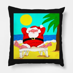 Santa On Holiday Pillow